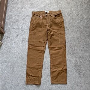Dark khaki Workwear Straight-Leg Pants